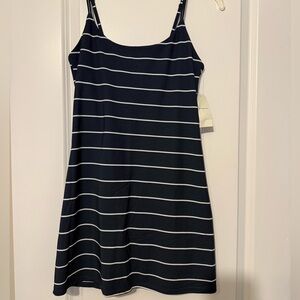 Abercrombie Navy and White Striped Skort NWT